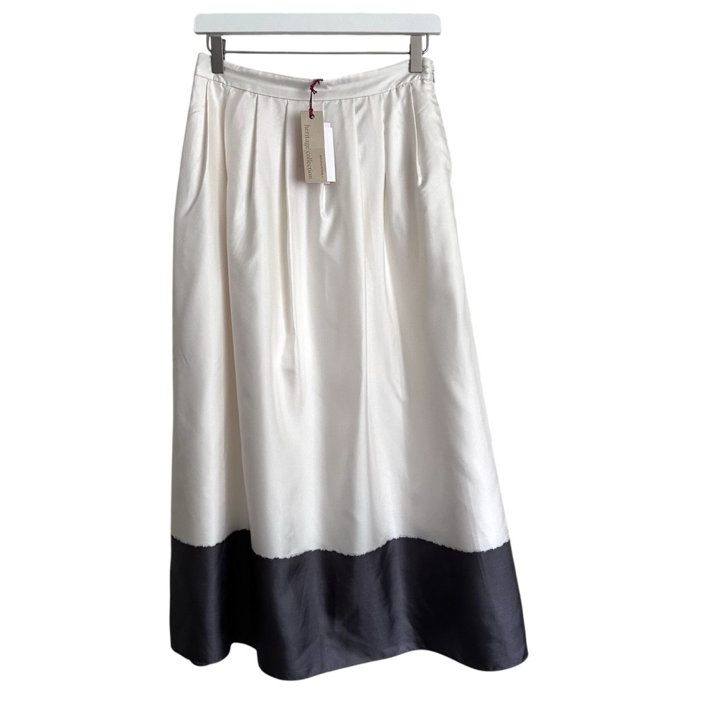 Banana Republic Heritage Collection Silk Skirt Ivory With Grey Ombre - Picture 2 of 11